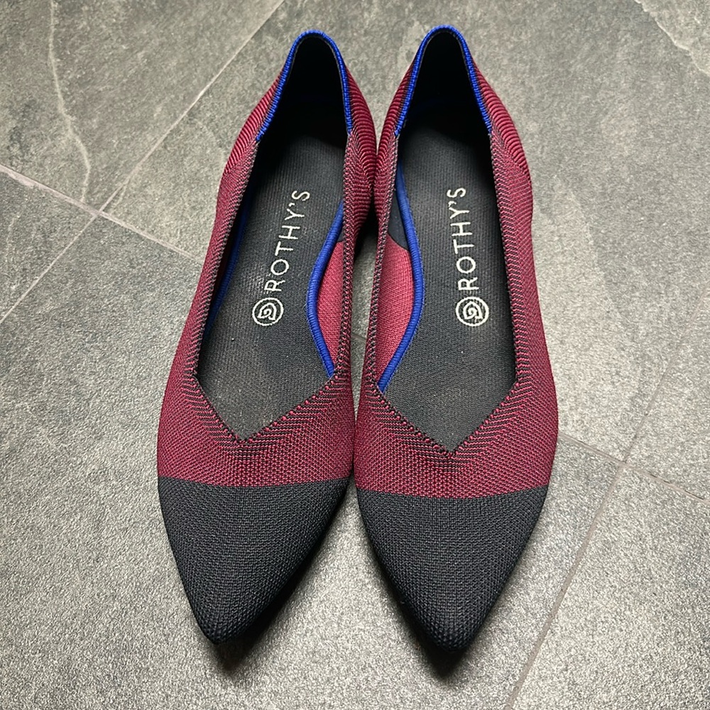Rothy’s point size 11. Crimson captoe. Excellent condition.
